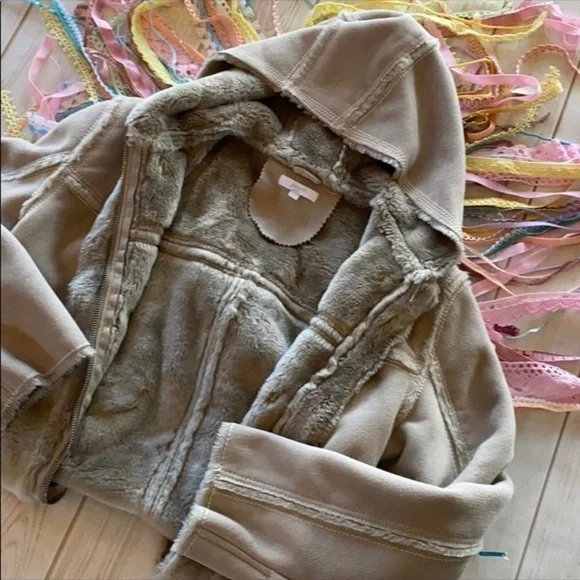 Jacadi faux fur lined suede toggle coat